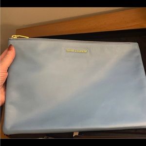 Saint Laurent Medium Blue Glacier and Gold Letters Clutch